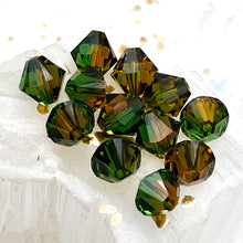 Load image into Gallery viewer, 8mm Fern Green-Topaz Blue Xilion Bead Premium Austrian Crystal-12 pcs
