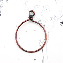 Load image into Gallery viewer, Medium Antique Copper Hoop that Opens
