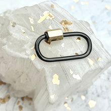 Load image into Gallery viewer, 18K Gold Plated Gunmetal Oval Carabiner
