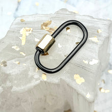 Load image into Gallery viewer, 18K Gold Plated Gunmetal Oval Carabiner
