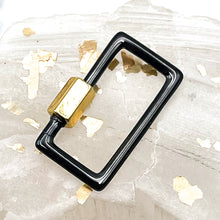 Load image into Gallery viewer, 18K Gold Plated Gunmetal Rectangle Carabiner
