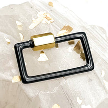 Load image into Gallery viewer, 18K Gold Plated Gunmetal Rectangle Carabiner
