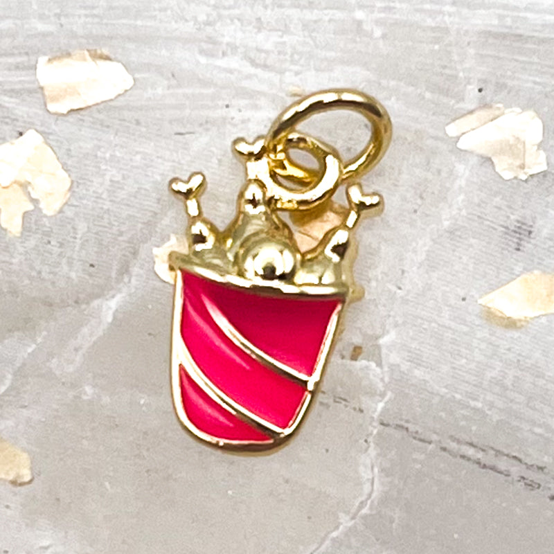 18K Gold Fried Chicken Bucket Charm