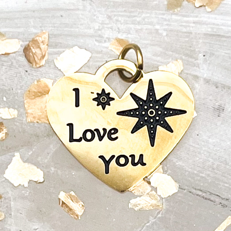 18K Gold Plated I LOVE YOU Charm