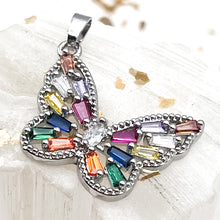 Load image into Gallery viewer, Platinum Mosaic Butterfly Pendant
