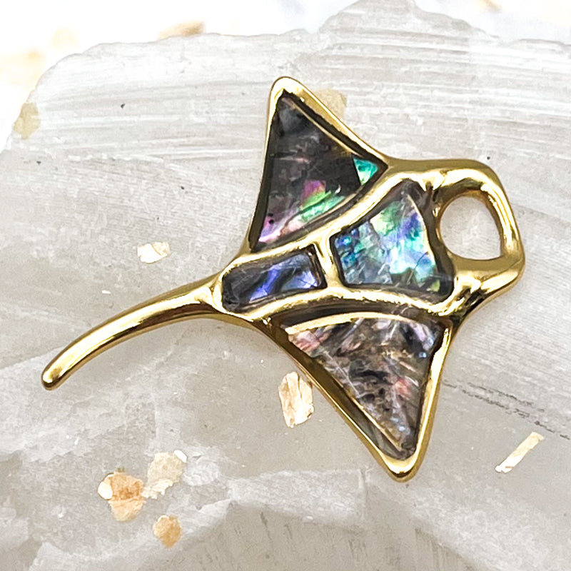 18K Gold Plated Manta Ray Fish Pendant