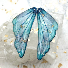 Load image into Gallery viewer, Light Sky Blue With Gold Foil Wings-2pc
