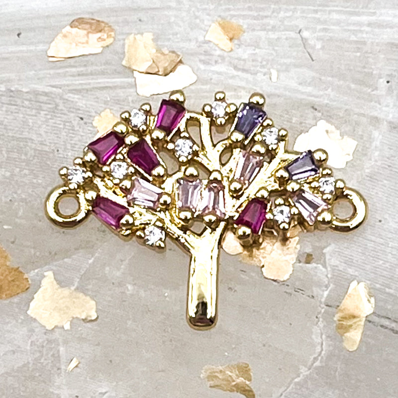 18K Gold Plated Tree Of Life Connector Charm