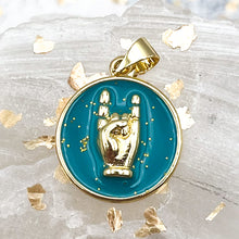 Load image into Gallery viewer, 18K Gold Plated Turquoise Rock Out Charm
