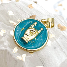 Load image into Gallery viewer, 18K Gold Plated Turquoise Rock Out Charm
