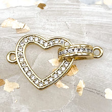 Load image into Gallery viewer, 18K Gold Plated Heart W/D Connector

