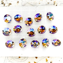 Load image into Gallery viewer, Vintage Rose with Blue AB Foiled Crystal Set - 15pcs
