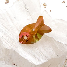 Load image into Gallery viewer, 18mm Austrian Crystal Copper Fish Pendant
