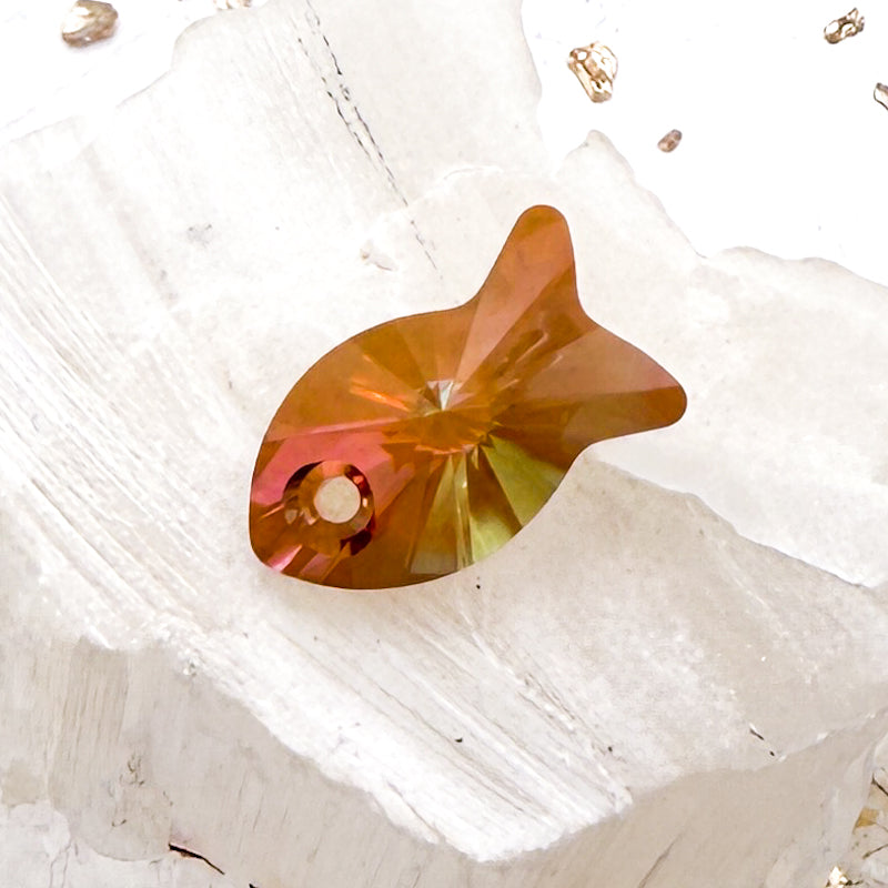 18mm Austrian Crystal Copper Fish Pendant
