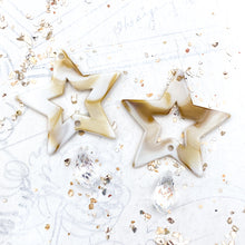 Load image into Gallery viewer, Brown and White Sparkling Star Earring Kit
