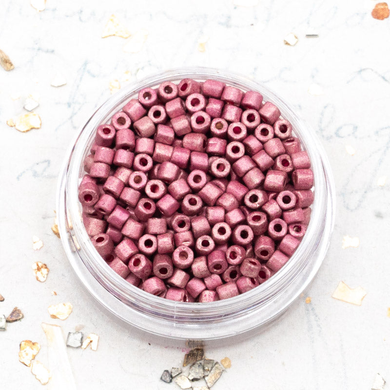 Pink Pearl 10/0 Bugle Cut Bead Jar