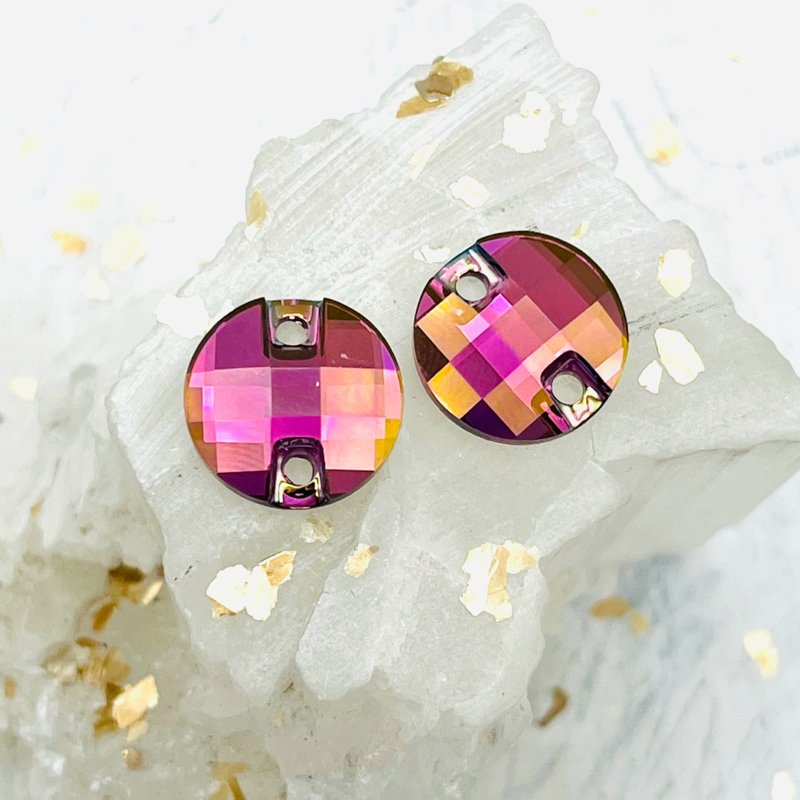 14mm Lilac Shadow Classic Sew-On Premium Crystal Link Pair