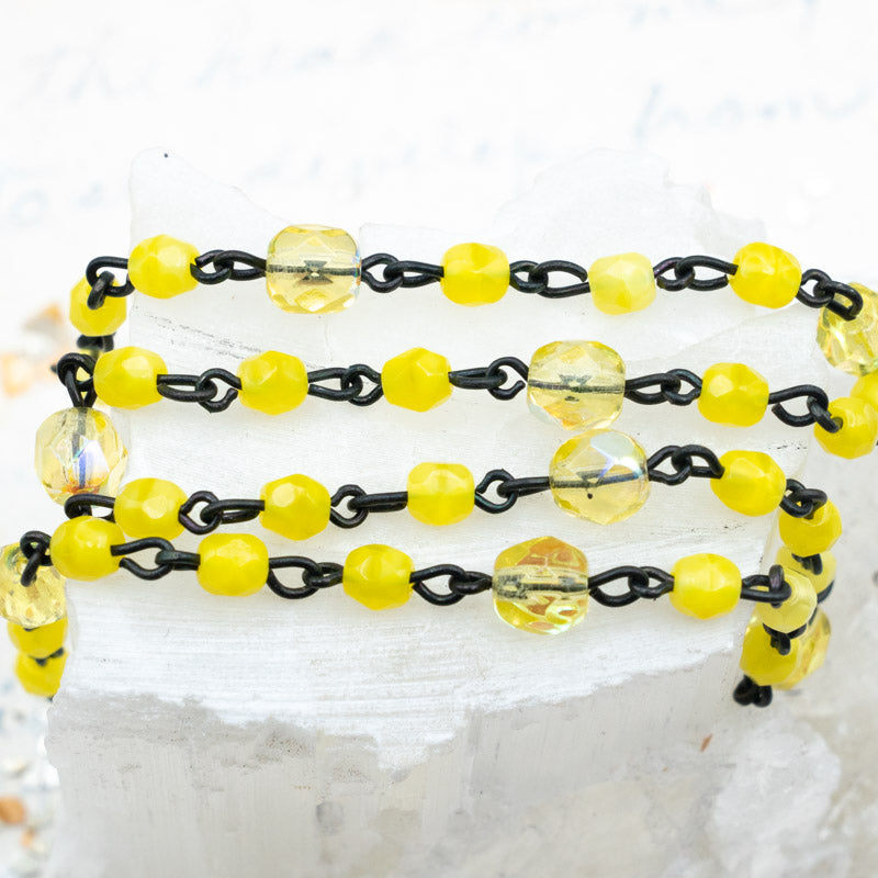 Bright Yellow Bead Chain - 1 Foot