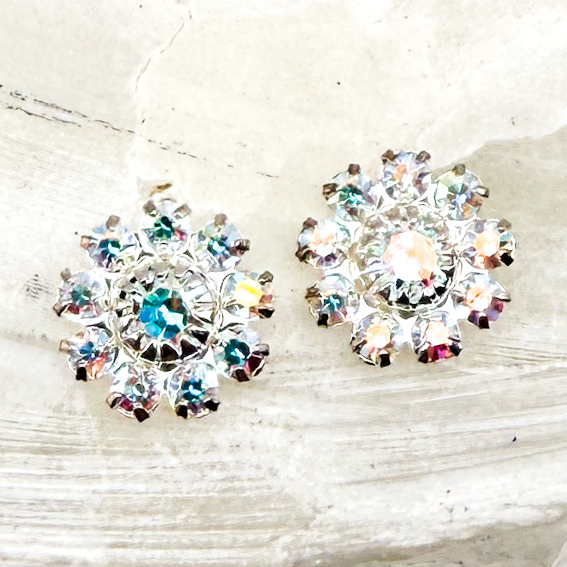 Crystal Flower Pair with AB - 2pcs