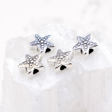 Load image into Gallery viewer, 9mm Antique Silver Starfish Beads - 4 Pcs
