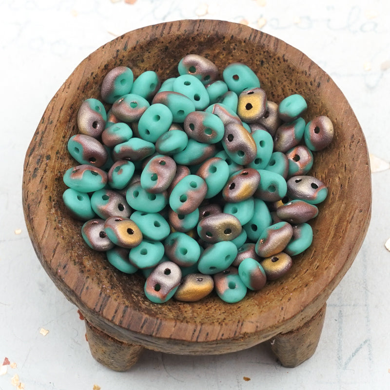 Matte Apollo Turquoise Superduo 2-Hole Seed Bead Tube