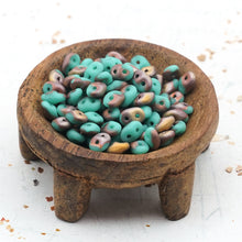Load image into Gallery viewer, Matte Apollo Turquoise Superduo 2-Hole Seed Bead Tube
