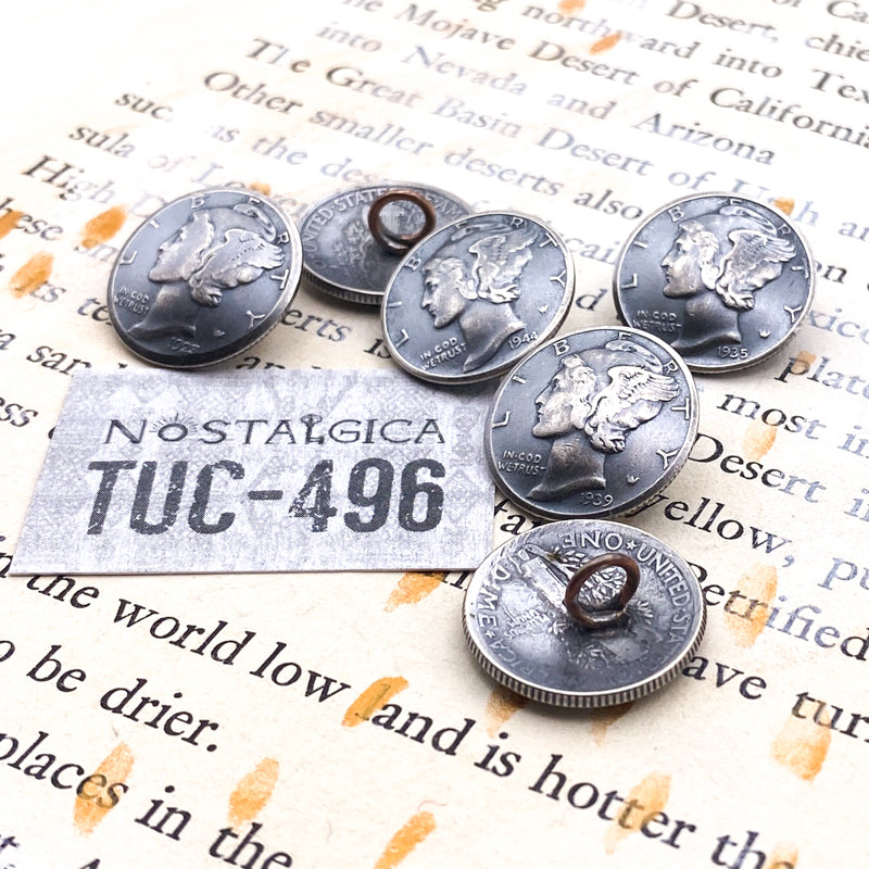 Antique Silver Liberty Coin with Hook