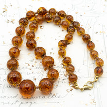Load image into Gallery viewer, Golden Amber Graduated Venetian Glass Necklace
