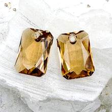 Load image into Gallery viewer, Pre-Order 16mm Austrian Crystal Light Colorado Topaz Emerald Cut Pendant - 2pcs
