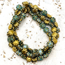 Load image into Gallery viewer, Pre-Order 9mm Cactus Flower Sky Blue with a Gold Finish and Gold Wash
