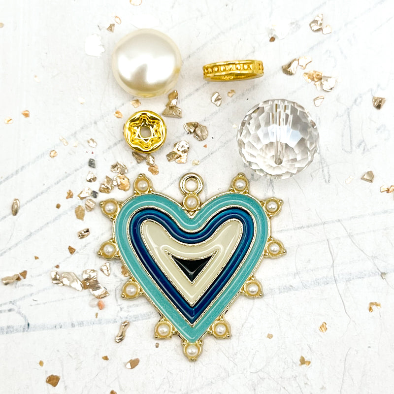 Pop of Pearl Cool Blue Heart Pendant Kit