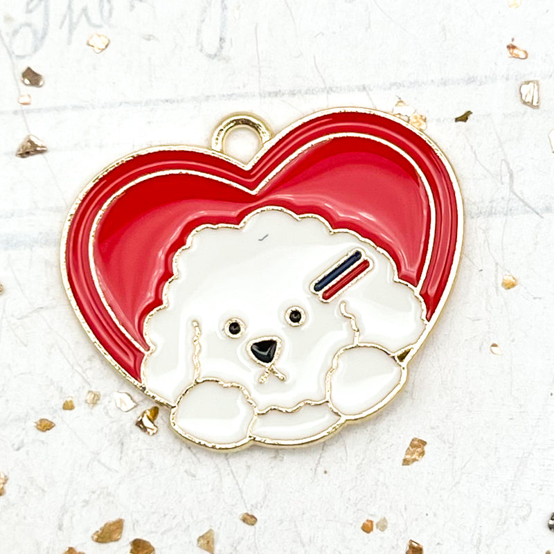 Parisian Puppy Love Heart Pendant