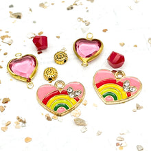 Load image into Gallery viewer, Rhinestone Rainbow Hearts Earring Kit
