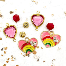 Load image into Gallery viewer, Rhinestone Rainbow Hearts Earring Kit
