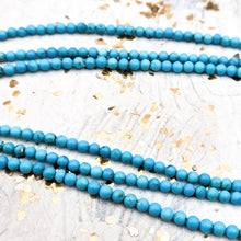 Load image into Gallery viewer, 3mm Turquoise Smooth Roundel Bead Strand
