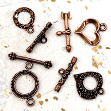 Load image into Gallery viewer, Copper Toggle Clasps - 4pcs
