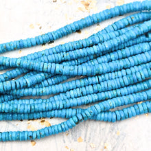 Load image into Gallery viewer, Graduated Turquoise Faceted Heishi Gemstone Bead Strand
