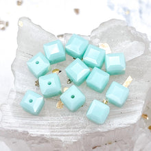 Load image into Gallery viewer, Pre-Order 6mm Mint Alabaster Premium Austrian Crystal Cube Beads - 12pcs
