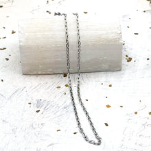 Load image into Gallery viewer, 18&quot; Antique Silver Fine Cable Chain Necklace
