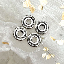 Load image into Gallery viewer, 6mm Antique Silver Line Edge Spacer Bead-4 pieces
