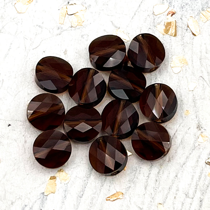 8mm Smoked Topaz Mini Round Bead
