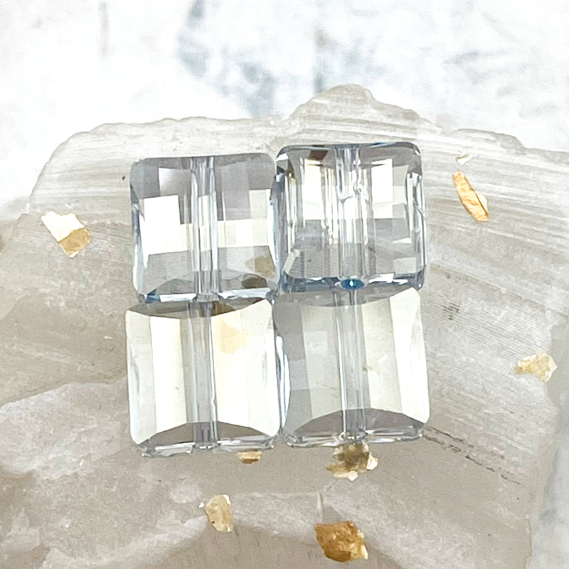 10mm Crystal Blue Shade Premium Stairway Beads - 4pcs