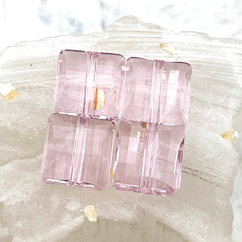 10mm Rosaline Premium Crystal Stairway Beads - 4pcs