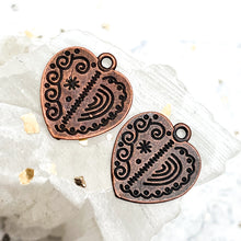 Load image into Gallery viewer, Copper Clouds &amp; Rainbow Heart Pair
