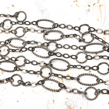 Load image into Gallery viewer, Antique Silver Oval &amp; Circle Chain - 12 Inches
