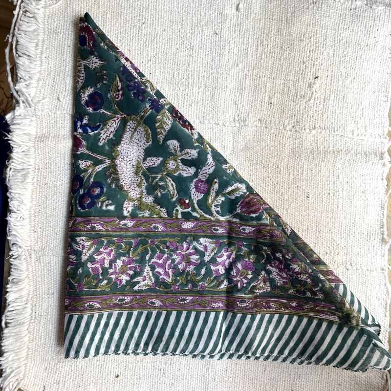 Green and Purple Neckerchief - Paris Find!