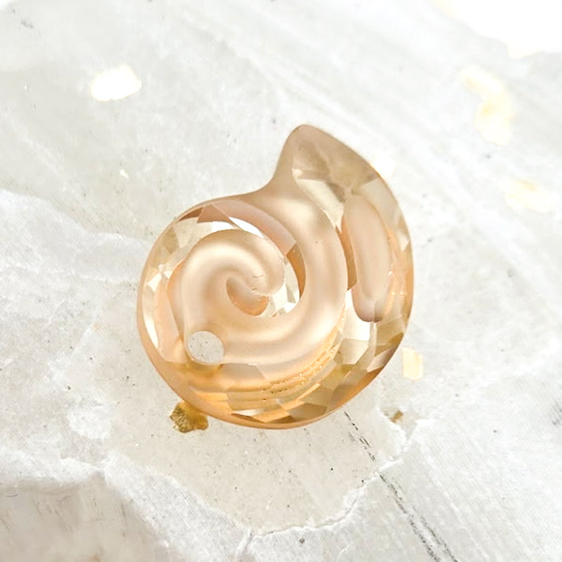Pre-Order 14mm Golden Shadow Sea Snail Pendant Austrian CrystaL