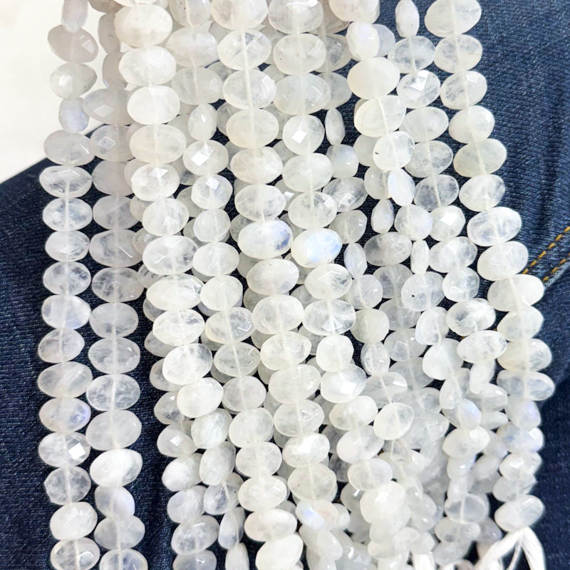 Pre-Order Faceted Oval Moonstone Strand  (B)