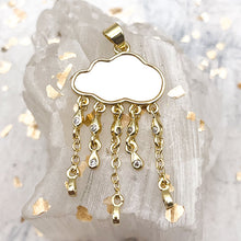 Load image into Gallery viewer, 18K Gold Plated Rain Cloud With Natural Shell Pendant
