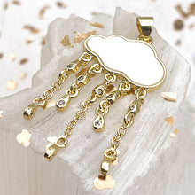 Load image into Gallery viewer, 18K Gold Plated Rain Cloud With Natural Shell Pendant
